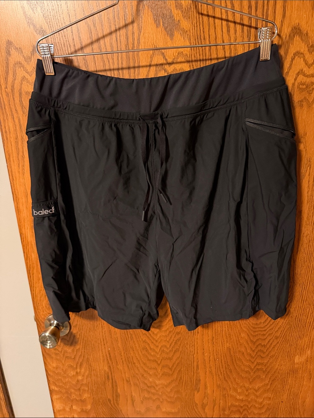 Baleaf Men's Black Performance Athletic Shorts with Drawstring